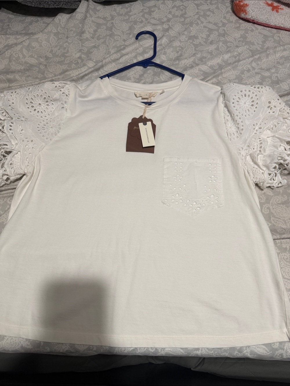 Anthropology Sleeve White Women's Tee